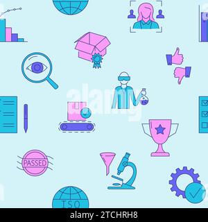 Product quality control seamless pattern. Vector illustration. Stock Vector