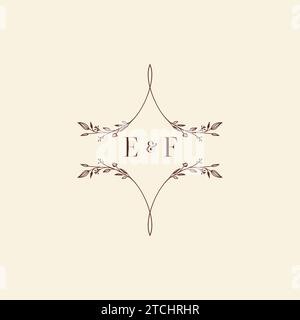 EF wedding initial logo letters in high quality professional design that will print well across any print media Stock Vector