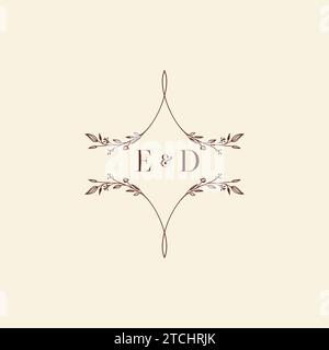 ED wedding initial logo letters in high quality professional design that will print well across any print media Stock Vector