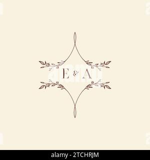 EA wedding initial logo letters in high quality professional design that will print well across any print media Stock Vector
