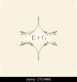 EG wedding initial logo letters in high quality professional design that will print well across any print media Stock Vector