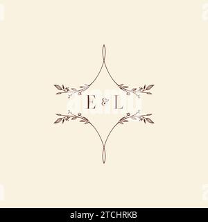EL wedding initial logo letters in high quality professional design that will print well across any print media Stock Vector