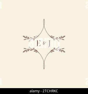 EJ wedding initial logo letters in high quality professional design that will print well across any print media Stock Vector