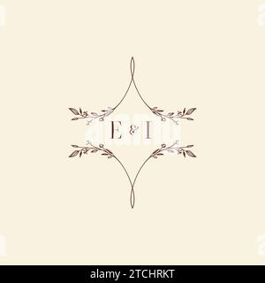 EI wedding initial logo letters in high quality professional design that will print well across any print media Stock Vector