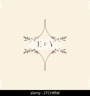 EV wedding initial logo letters in high quality professional design that will print well across any print media Stock Vector