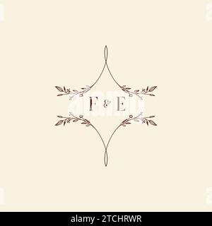 FE wedding initial logo letters in high quality professional design that will print well across any print media Stock Vector