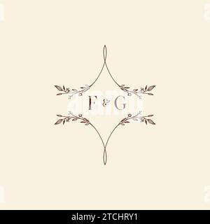 FG wedding initial logo letters in high quality professional design that will print well across any print media Stock Vector