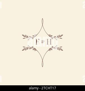 FH wedding initial logo letters in high quality professional design that will print well across any print media Stock Vector