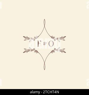 FO wedding initial logo letters in high quality professional design that will print well across any print media Stock Vector