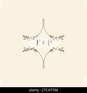 FP wedding initial logo letters in high quality professional design that will print well across any print media Stock Vector