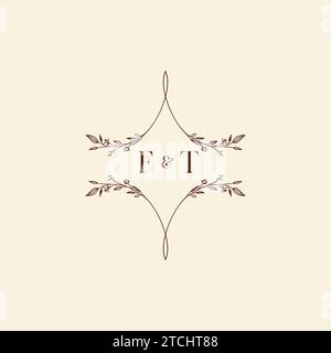 FT wedding initial logo letters in high quality professional design that will print well across any print media Stock Vector