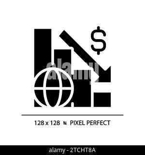 2D pixel perfect simple glyph style global crisis icon Stock Vector