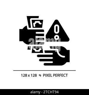 2D pixel perfect simple glyph style corruption icon Stock Vector
