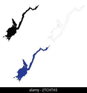 Great Sacandaga Lake. New York Map. Outline Great Sacandaga Lake. flat style. Stock Photo