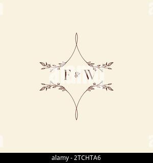 FW wedding initial logo letters in high quality professional design that will print well across any print media Stock Vector