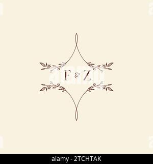 FZ wedding initial logo letters in high quality professional design that will print well across any print media Stock Vector