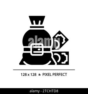2D pixel perfect glyph style tight budget icon Stock Vector