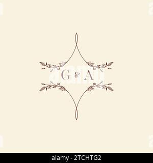 GA wedding initial logo letters in high quality professional design that will print well across any print media Stock Vector