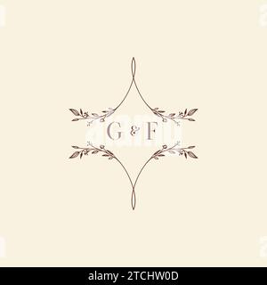 GF wedding initial logo letters in high quality professional design that will print well across any print media Stock Vector