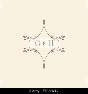 GH wedding initial logo letters in high quality professional design that will print well across any print media Stock Vector