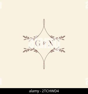 GN wedding initial logo letters in high quality professional design that will print well across any print media Stock Vector