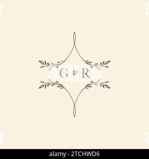 GR wedding initial logo letters in high quality professional design that will print well across any print media Stock Vector
