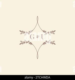 GU wedding initial logo letters in high quality professional design that will print well across any print media Stock Vector