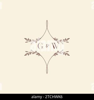 GW wedding initial logo letters in high quality professional design that will print well across any print media Stock Vector