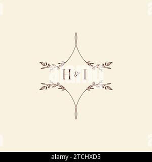 HI wedding initial logo letters in high quality professional design that will print well across any print media Stock Vector