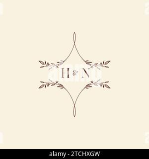 HN wedding initial logo letters in high quality professional design that will print well across any print media Stock Vector