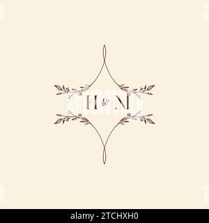 HM wedding initial logo letters in high quality professional design that will print well across any print media Stock Vector