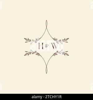 HW wedding initial logo letters in high quality professional design that will print well across any print media Stock Vector