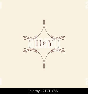 HY wedding initial logo letters in high quality professional design that will print well across any print media Stock Vector