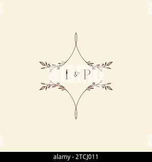 IP wedding initial logo letters in high quality professional design that will print well across any print media Stock Vector