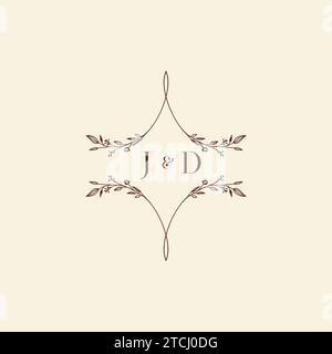 JD wedding initial logo letters in high quality professional design that will print well across any print media Stock Vector