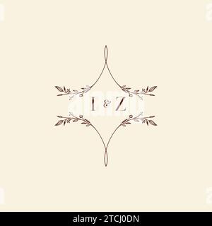IZ wedding initial logo letters in high quality professional design that will print well across any print media Stock Vector