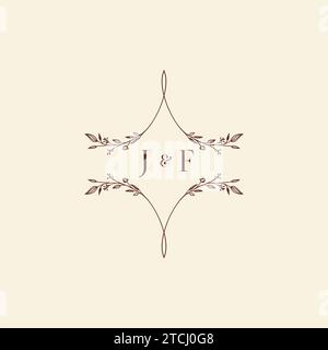 JF wedding initial logo letters in high quality professional design that will print well across any print media Stock Vector