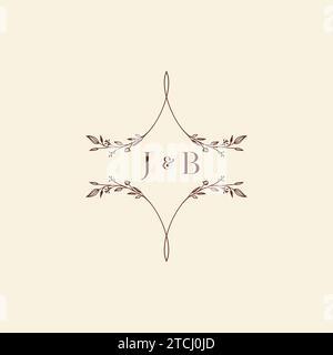JB wedding initial logo letters in high quality professional design that will print well across any print media Stock Vector