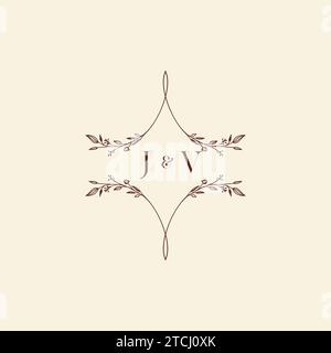 JV wedding initial logo letters in high quality professional design that will print well across any print media Stock Vector