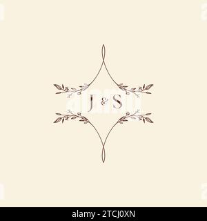 JS wedding initial logo letters in high quality professional design that will print well across any print media Stock Vector
