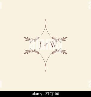JW wedding initial logo letters in high quality professional design that will print well across any print media Stock Vector