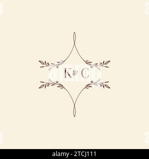 KC wedding initial logo letters in high quality professional design that will print well across any print media Stock Vector
