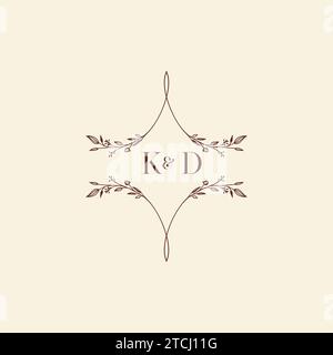 KD wedding initial logo letters in high quality professional design that will print well across any print media Stock Vector
