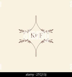 KF wedding initial logo letters in high quality professional design that will print well across any print media Stock Vector