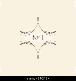 KI wedding initial logo letters in high quality professional design that will print well across any print media Stock Vector