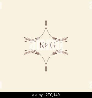 KG wedding initial logo letters in high quality professional design that will print well across any print media Stock Vector
