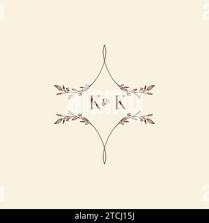 KK wedding initial logo letters in high quality professional design that will print well across any print media Stock Vector