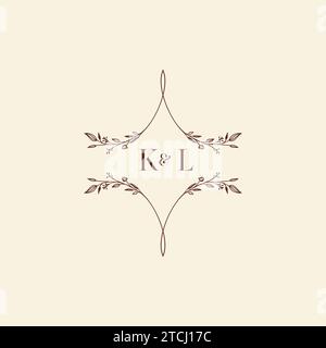 KL wedding initial logo letters in high quality professional design that will print well across any print media Stock Vector