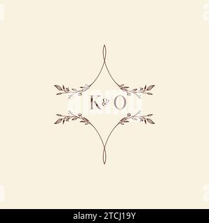 KO wedding initial logo letters in high quality professional design that will print well across any print media Stock Vector