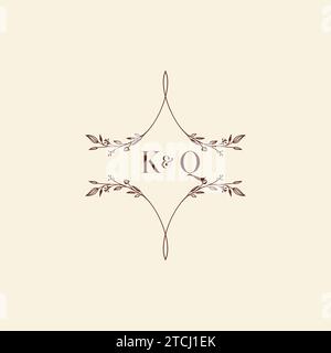 KQ wedding initial logo letters in high quality professional design that will print well across any print media Stock Vector